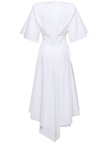 Βαμβακερή μίντι φόρεμα Alexandre Vauthier λευκό