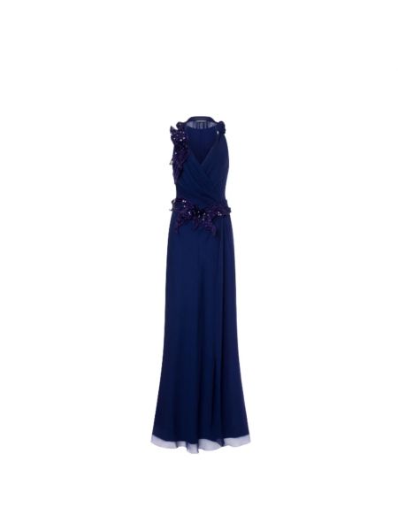 Niebieska jedwabna sukienka wieczorowa Alberta Ferretti