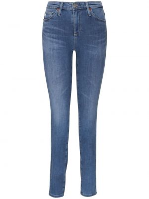 Skinny fit džínsy s vysokým pásom Ag Jeans modrá