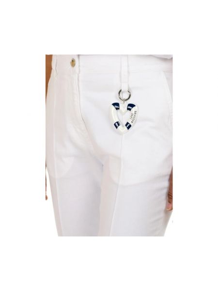 Pantalones con corazón Love Moschino blanco