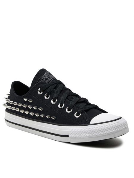 Csillag mintás szegecses tornacipő Converse fekete