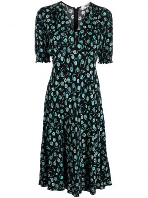 Φλοράλ μίντι φόρεμα με σχέδιο Dvf Diane Von Furstenberg μαύρο
