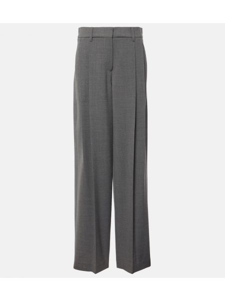 Vlněné kalhoty relaxed fit Brunello Cucinelli šedé