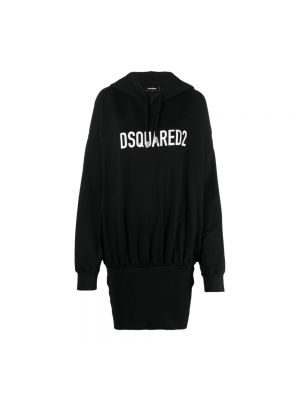 Bluza z kapturem z nadrukiem Dsquared2 czarna