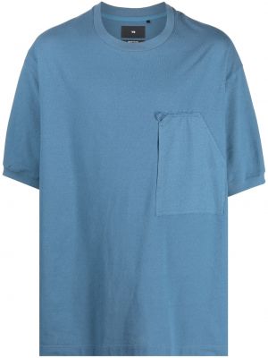 Krepové tričko s vreckami Y-3 modrá