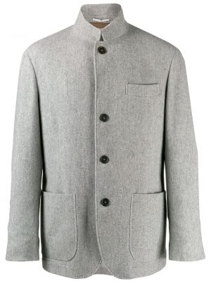 Szary krótki płaszcz Brunello Cucinelli
