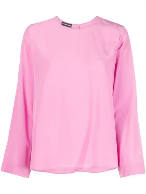 Bluză de mătase Emporio Armani roz