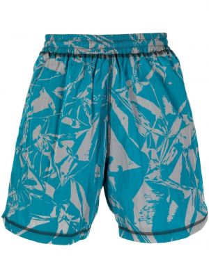 Shorts de sport à motifs abstraits Aries bleu
