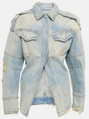 Traper jakna s izlizanim efektom The Attico plava