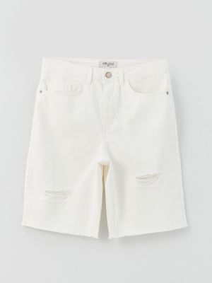 Рваные джинсовые шорты Lcw Jeans белые