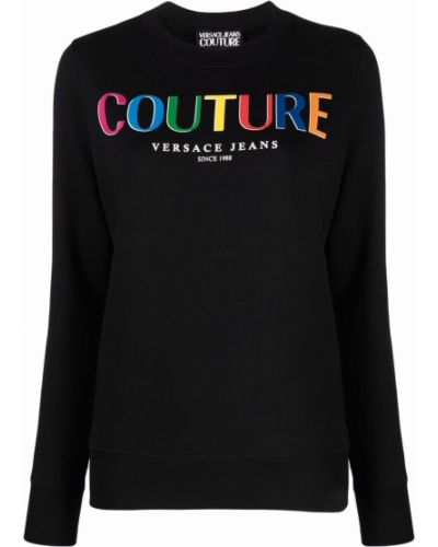 Trykt sweatshirt Versace Jeans Couture svart