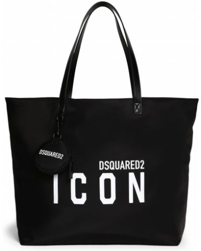 Shopper kabelka z nylonu Dsquared2 černá