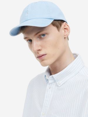 Хлопковая кепка с вышивкой H&m голубая