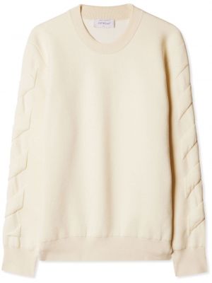 Памучен пуловер Off-white бяло