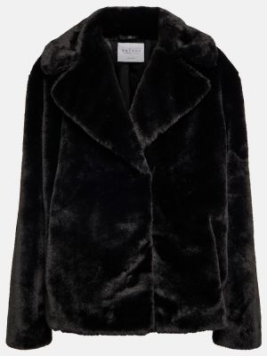 Žametna jakna iz krzna iz rebrastega žameta Velvet črna