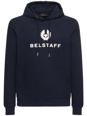 Bluza z kapturem polarowa bawełniana Belstaff czarna