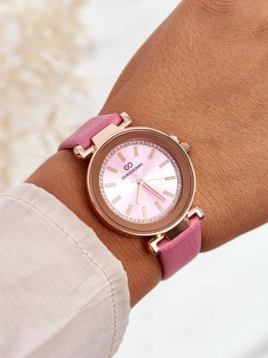 Розовые кожаные часы Kesi