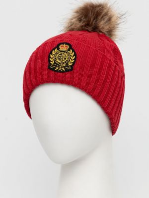 Dzianinowa czapka Lauren Ralph Lauren czerwona