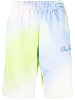 Tie-dye kratke hlače z vezenjem Blue Sky Inn modra