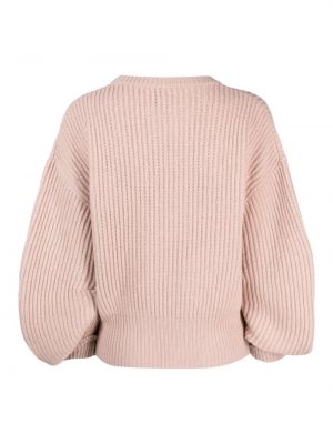 Sweter z okrągłym dekoltem Nude różowy