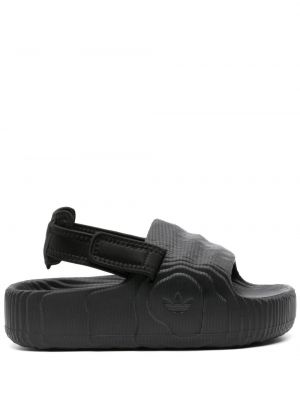 Kožne prugaste cipele s printom Adidas crna