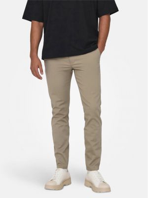Chino hlače slim fit Only & Sons bež