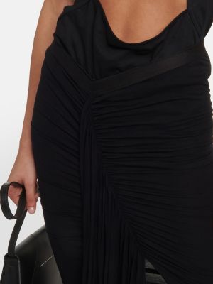 Drapovaný midi sukňa Rick Owens čierna