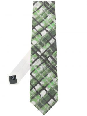 Jedwabny krawat w paski Gianfranco Ferré Pre-owned zielony