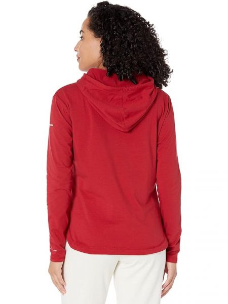 Красный бархатный пуловер с капюшоном Columbia