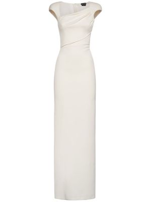 Копринена макси рокля с драперии Tom Ford бяло