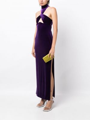 Aksamitna sukienka wieczorowa Galvan London fioletowa