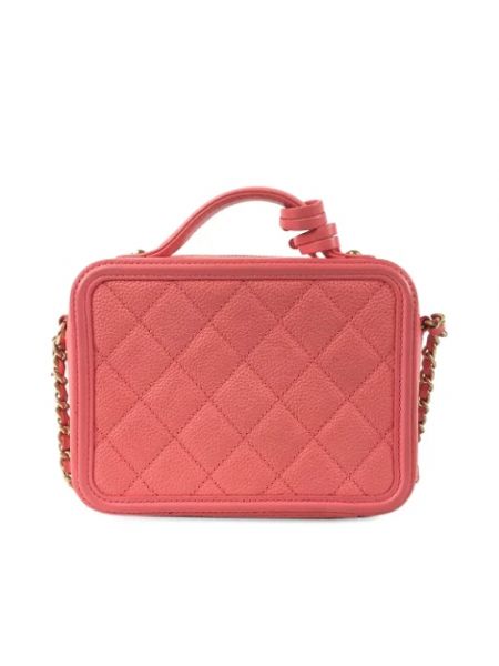 Bolso satchel de cuero retro Chanel Vintage rosa