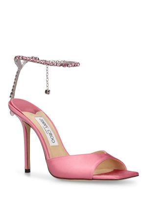 Saténové sandále Jimmy Choo ružová