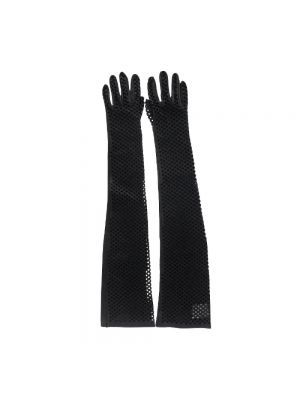 Rękawiczki skórzane Versace Pre-owned czarne