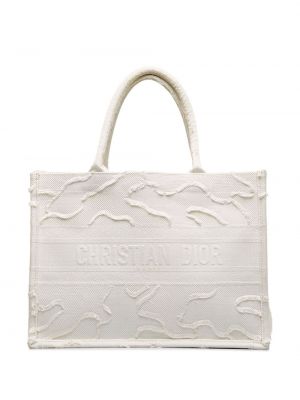 Maskáčový nákupná taška Christian Dior Pre-owned biela
