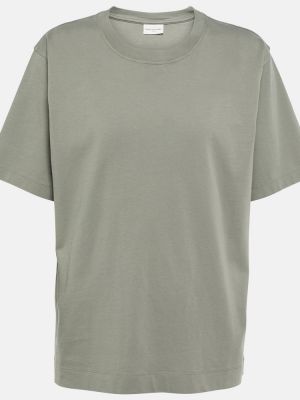 Camiseta de algodón de tela jersey Dries Van Noten gris