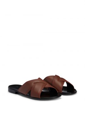 Kožené sandály Giuseppe Zanotti hnědé