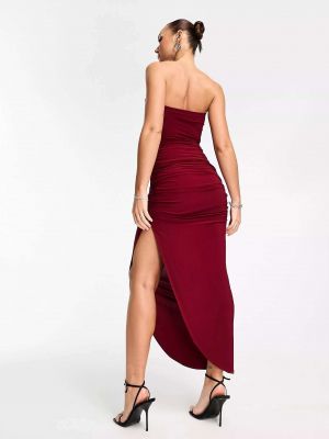 Платье с разрезом с драпировкой Asos красный