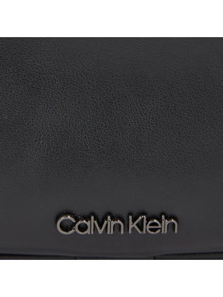 Bolso cruzado con cremallera de algodón Calvin Klein negro