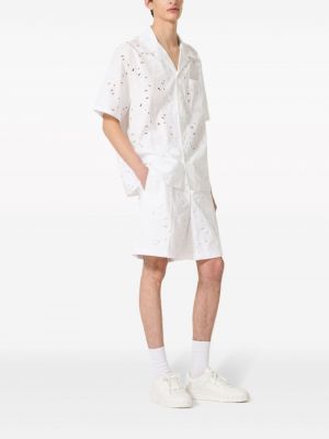 Shorts brodeés en coton Valentino Garavani blanc