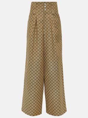 Βαμβακερό παντελόνι σε φαρδιά γραμμή Gucci