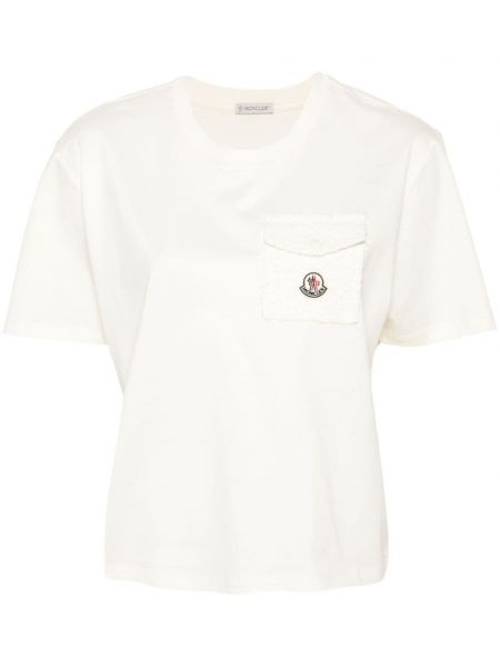 Koszulka z kieszeniami tweedowa Moncler beżowa