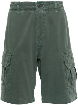 Pantaloni scurți cargo cu broderie din bumbac Moschino verde