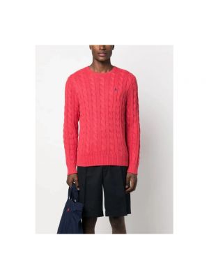 Sweter z okrągłym dekoltem Polo Ralph Lauren czerwony