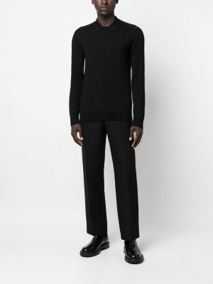 Polo en tricot avec manches longues Transit noir