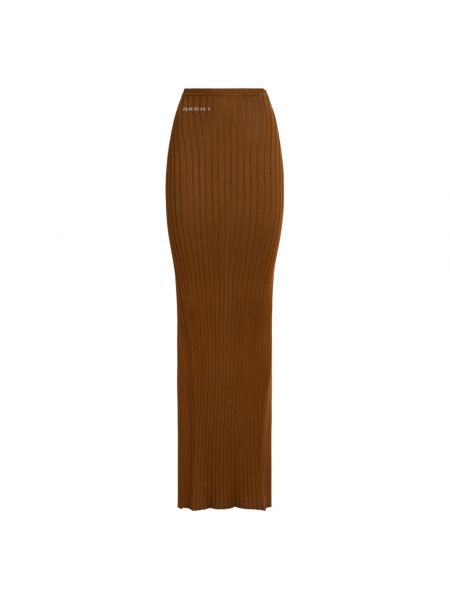 Długa spódnica z wiskozy Marni brązowa