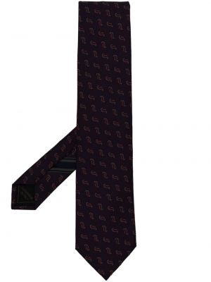 Svilena kravata z vezenjem Brioni vijolična