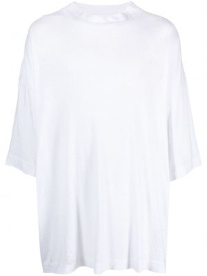 Oversize памучна тениска с протрити краища 1017 Alyx 9sm бяло