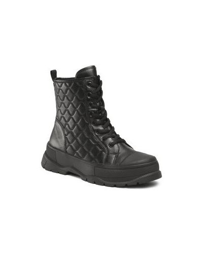 Členkové topánky Caprice čierna