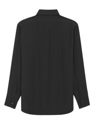 Jedwabna koszula z nadrukiem Saint Laurent czarna